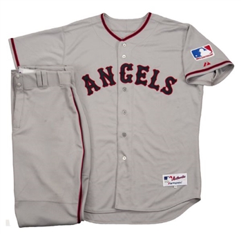 2013 Mark Trumbo Los Angeles Angels Game Worn "Turn Back the Clock" Road Uniform (MLB Authenticated)